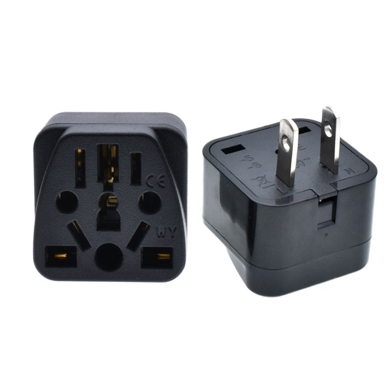 NEW universal to US plug adapter Type B 2 pins 10A 250V EU USA AU UK multifunction international travel conversion plug Japan