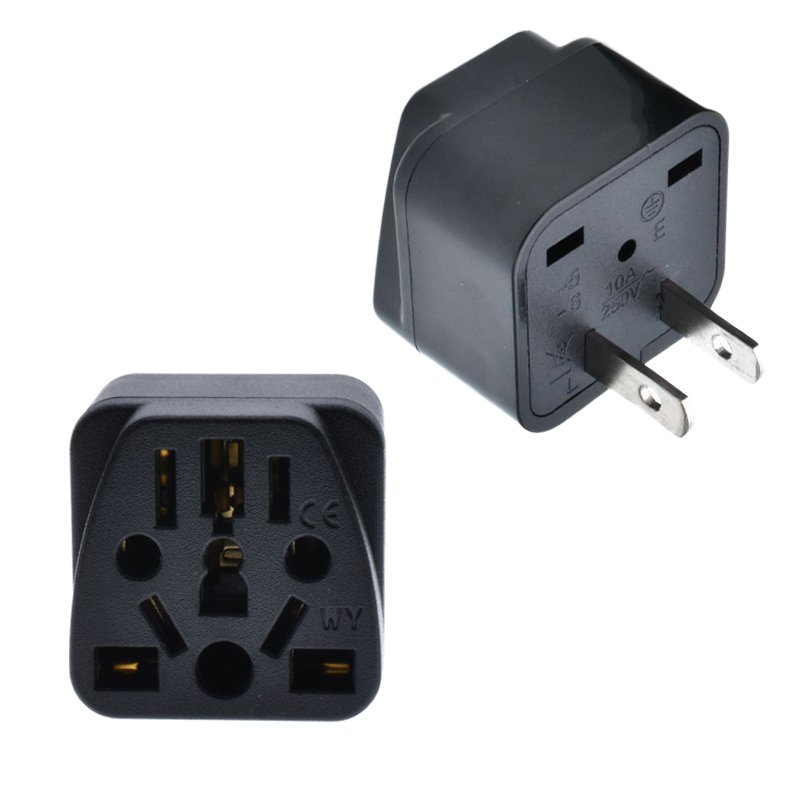 NEW universal to US plug adapter Type B 2 pins 10A 250V EU USA AU UK multifunction international travel conversion plug Japan