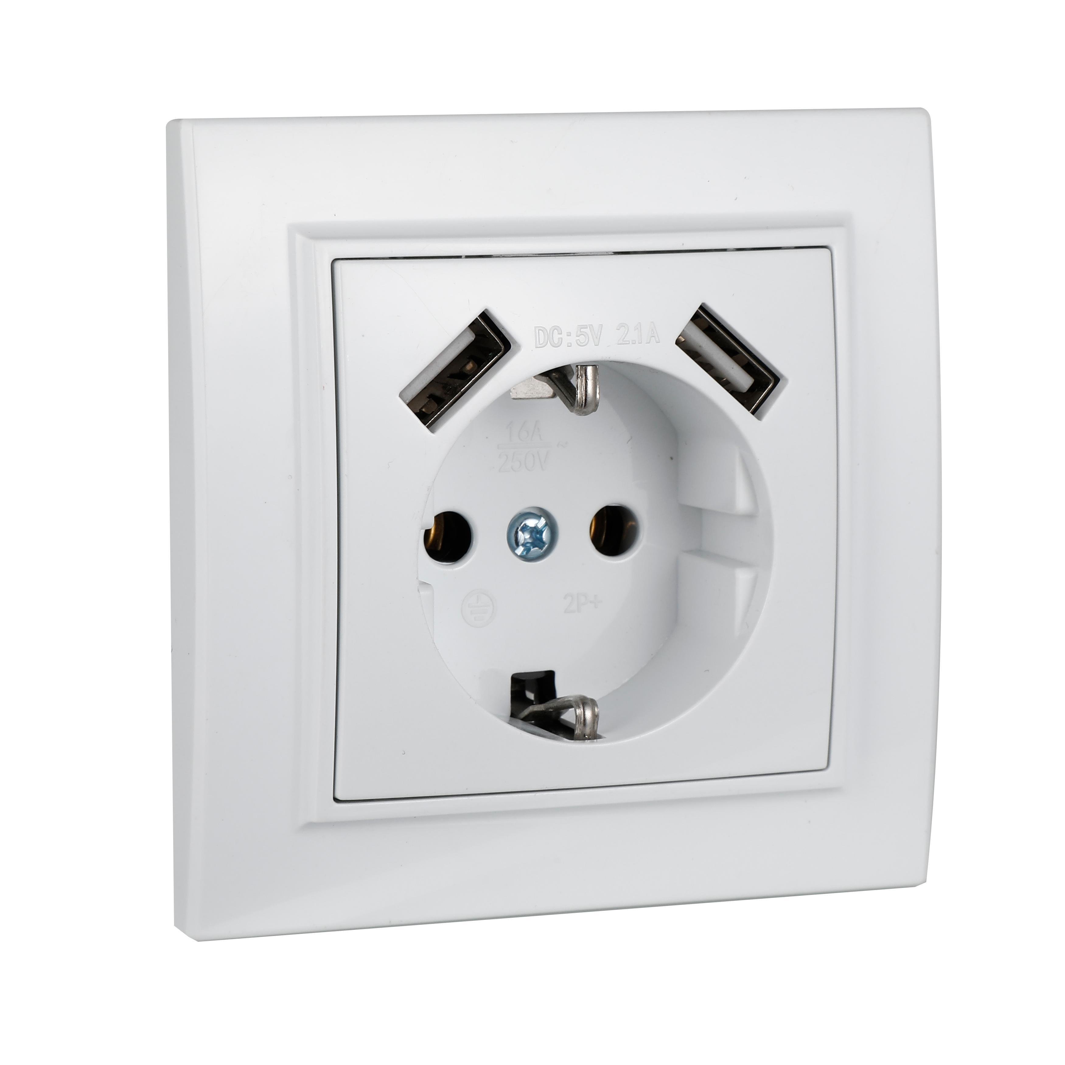 EU socket 1-seater w/o grounding plugs and sockets electrical plug sockets