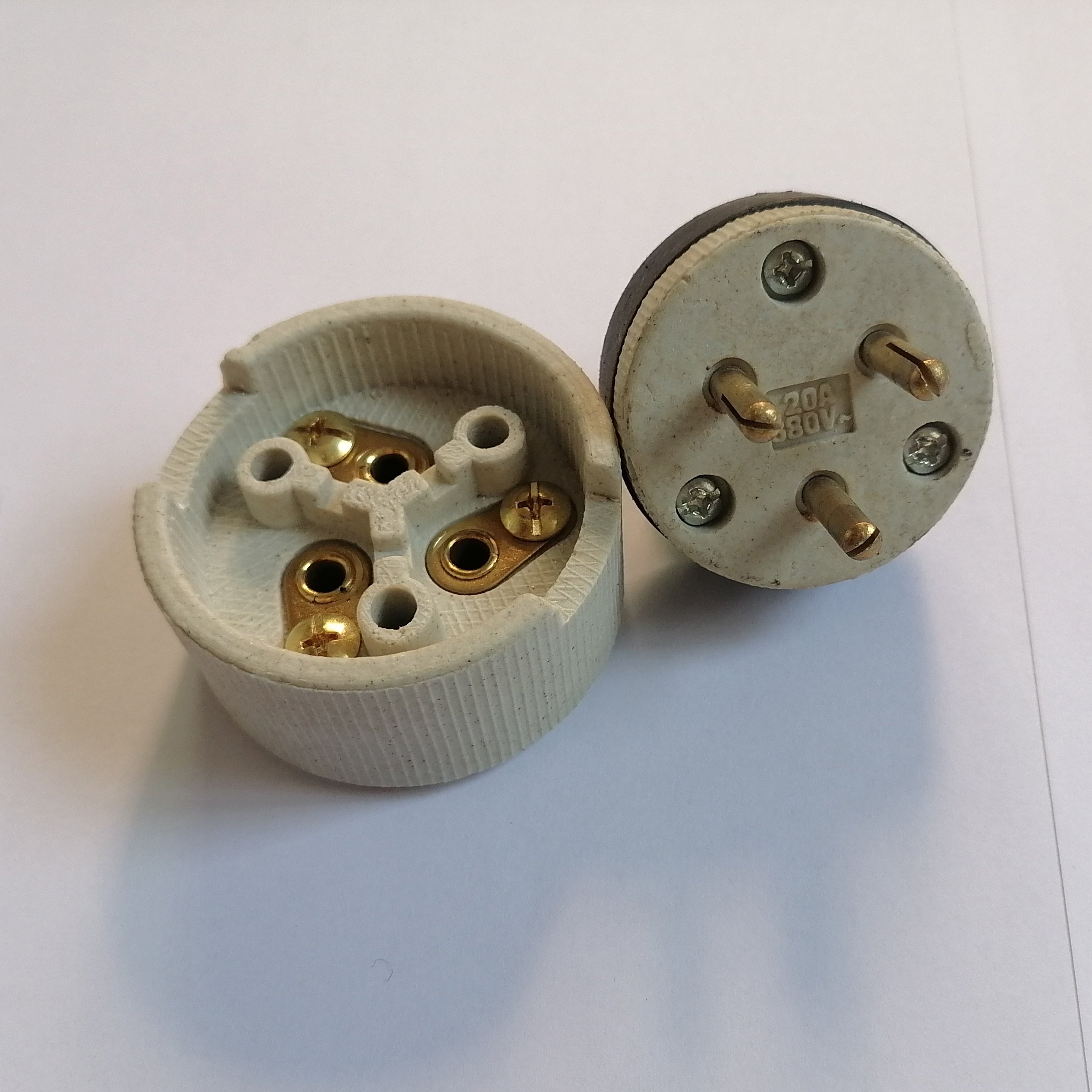 industrial plug socket 380v 16a 3-way plug /socket ceramic socket porcelain plug