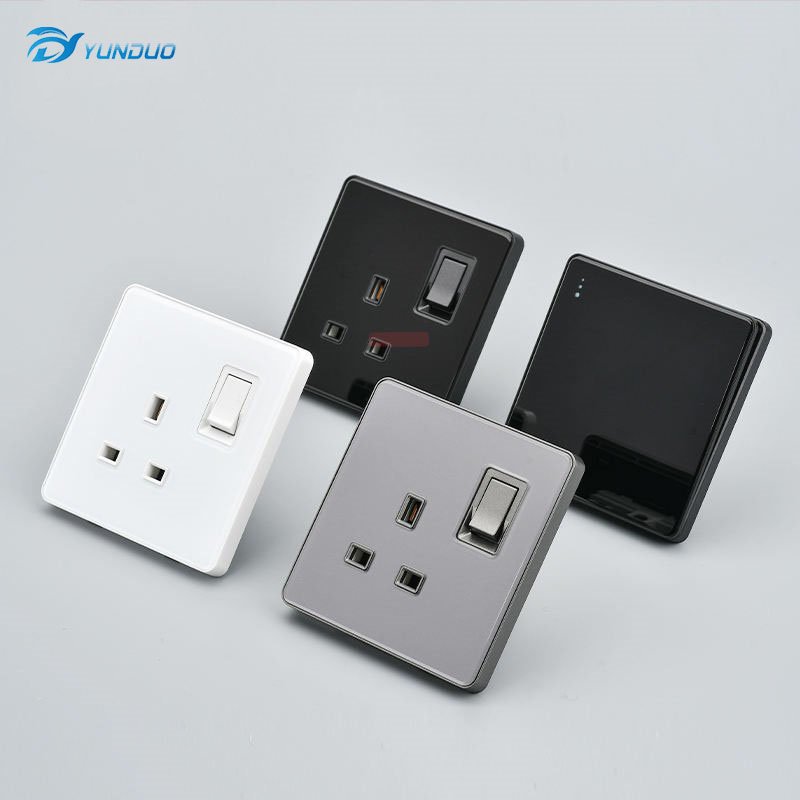 Black Universal Wall USB C Socket 10W 2port USB Plug Adapter Outlet Wall mounted Eu 220V Electrical Power Socket