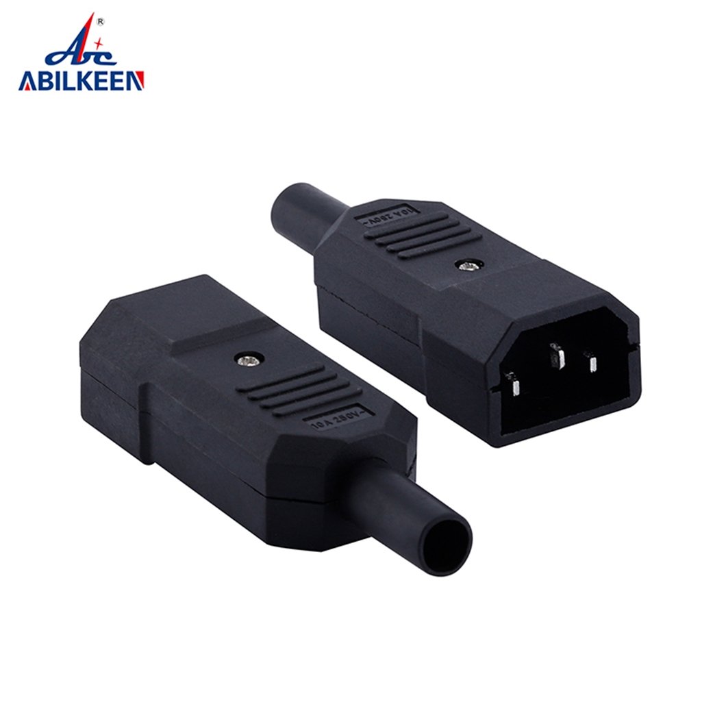 Factory sale 16A 250V IEC Straight Cable Plug Connector Female Male Plug Power Connector 3 Pin AC Socket