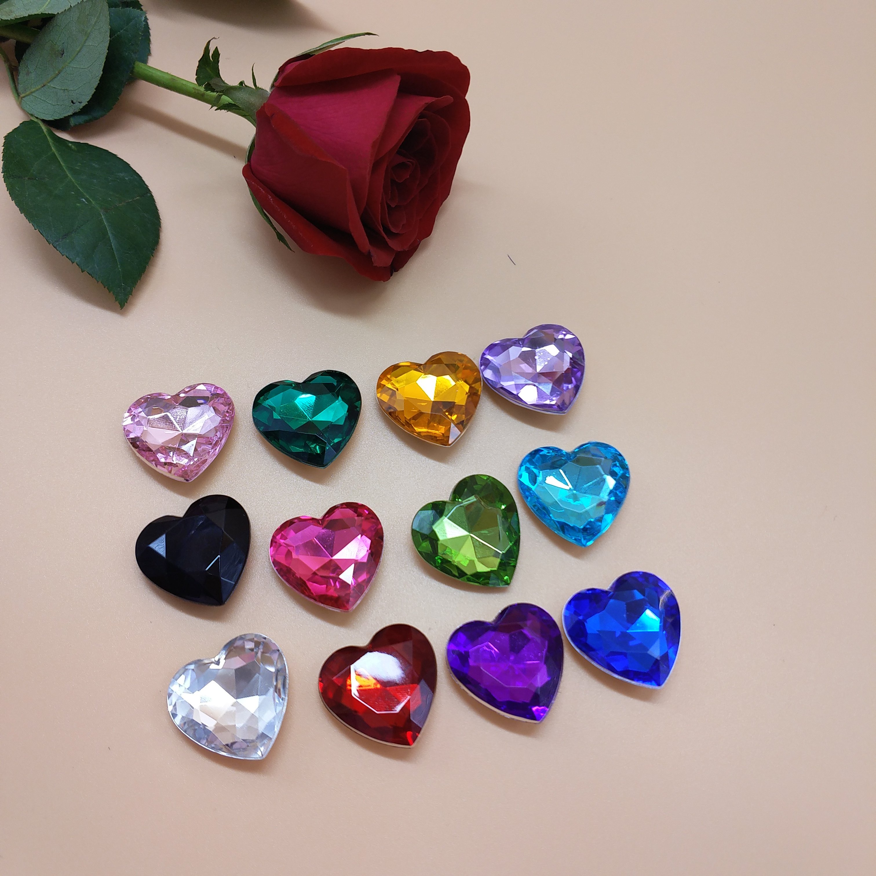 Crystal Gems Jewel Decoration Round Heart Shape Gemstone Gems for Silicone Metal Anal Butt Plug