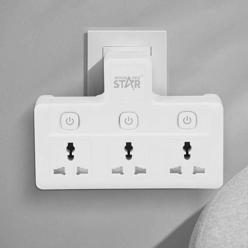WINNING STAR 10A/2500W 3 Switches Control 3 Jacks ST-4034 All-In-One Copper Electric Extension Plug And Sockets Switches