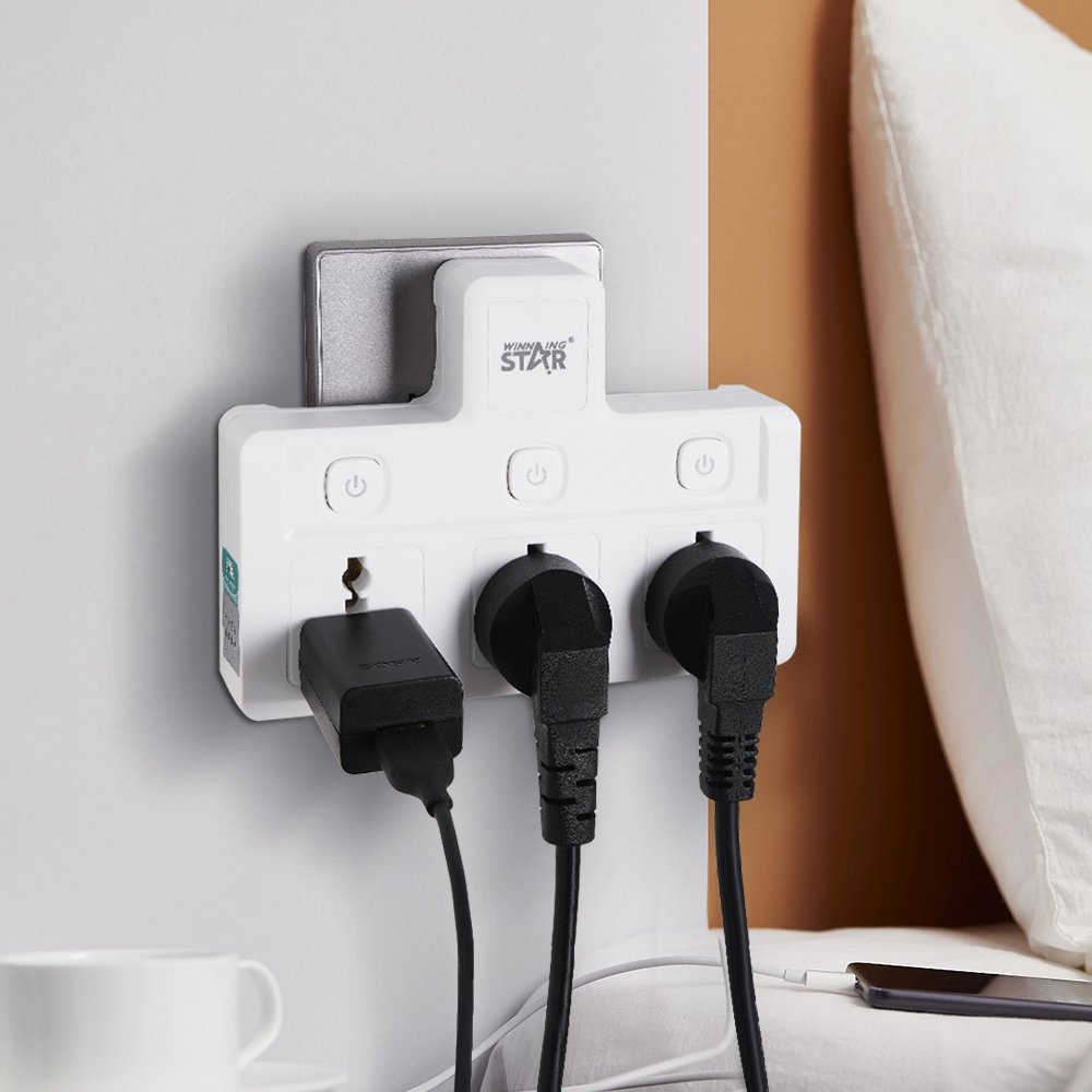 WINNING STAR 10A/2500W 3 Switches Control 3 Jacks ST-4034 All-In-One Copper Electric Extension Plug And Sockets Switches