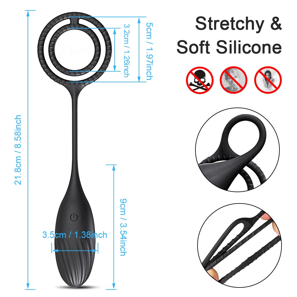 Hot Selling Plug Massager for Male Double Ring Rotation Vibrates the Plug 9 Patterns Powerful Vibration Tow Control Modes