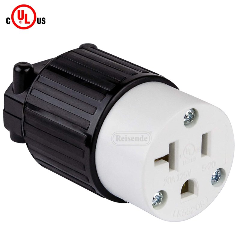 Nema 5-20r Industrial Grade 20a125v Straight Blade Cord Connector 2p 3w LK5520R Usa Female Plug