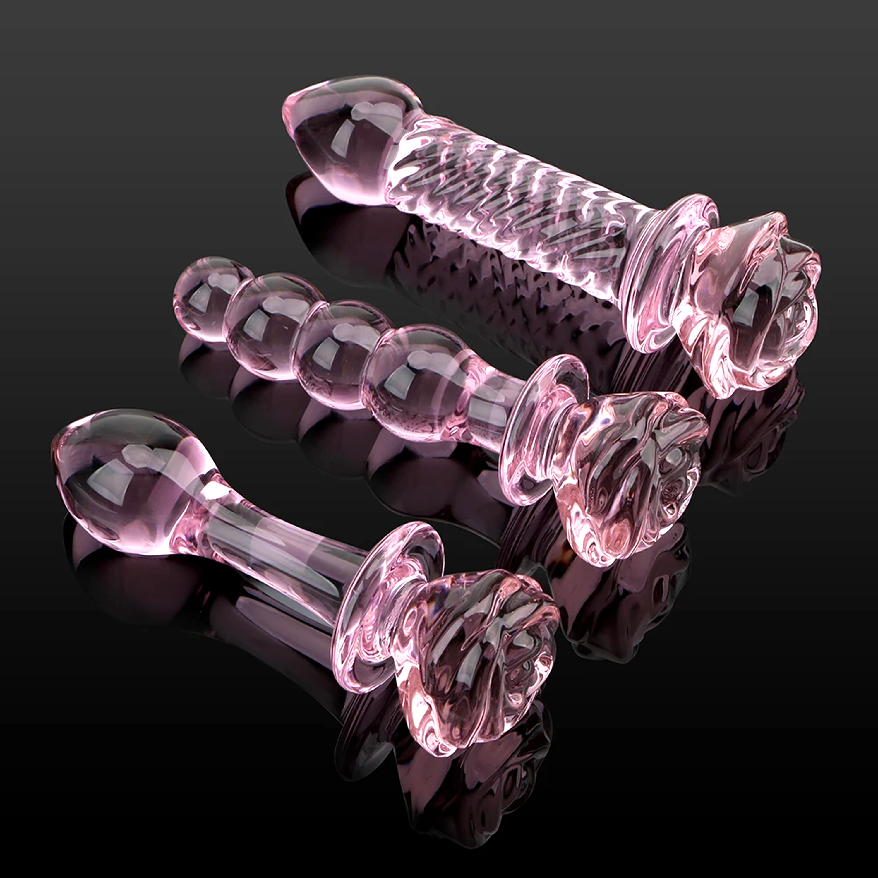 Heisenberg Rose Flower Penis Dildo Wholesale Anal Sex Toys Glass Anal Beads Crystal Butt Anal Plug For Women Men Rose Butt Plug