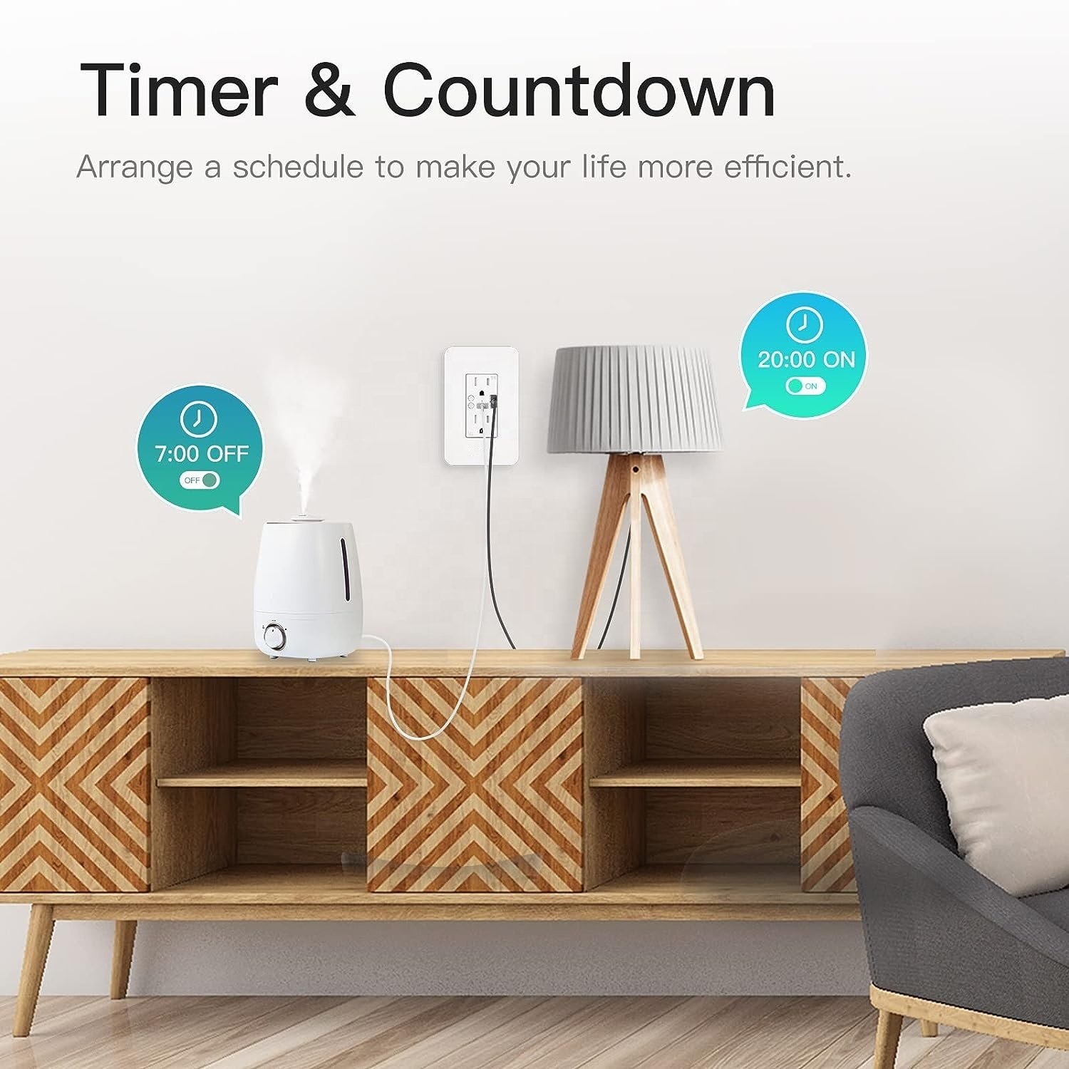 Smart USB Wall Outlet Receptacle Wifi Smart Life Wall Socket 2000W Power Socket with 12 Outlets 2500w Max Power US plug 2Outlets