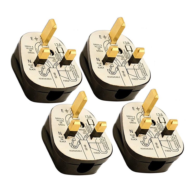 Factory direct white color plug bakelite plastic power plug rewireable UK electrical accessories plugs