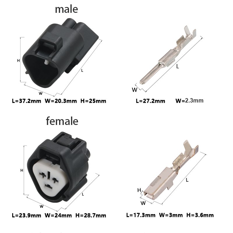 3Pin Auto Ignition Coil Plug Waterproof Electronic Connector Wire Harness 6188-0099 6189-0179