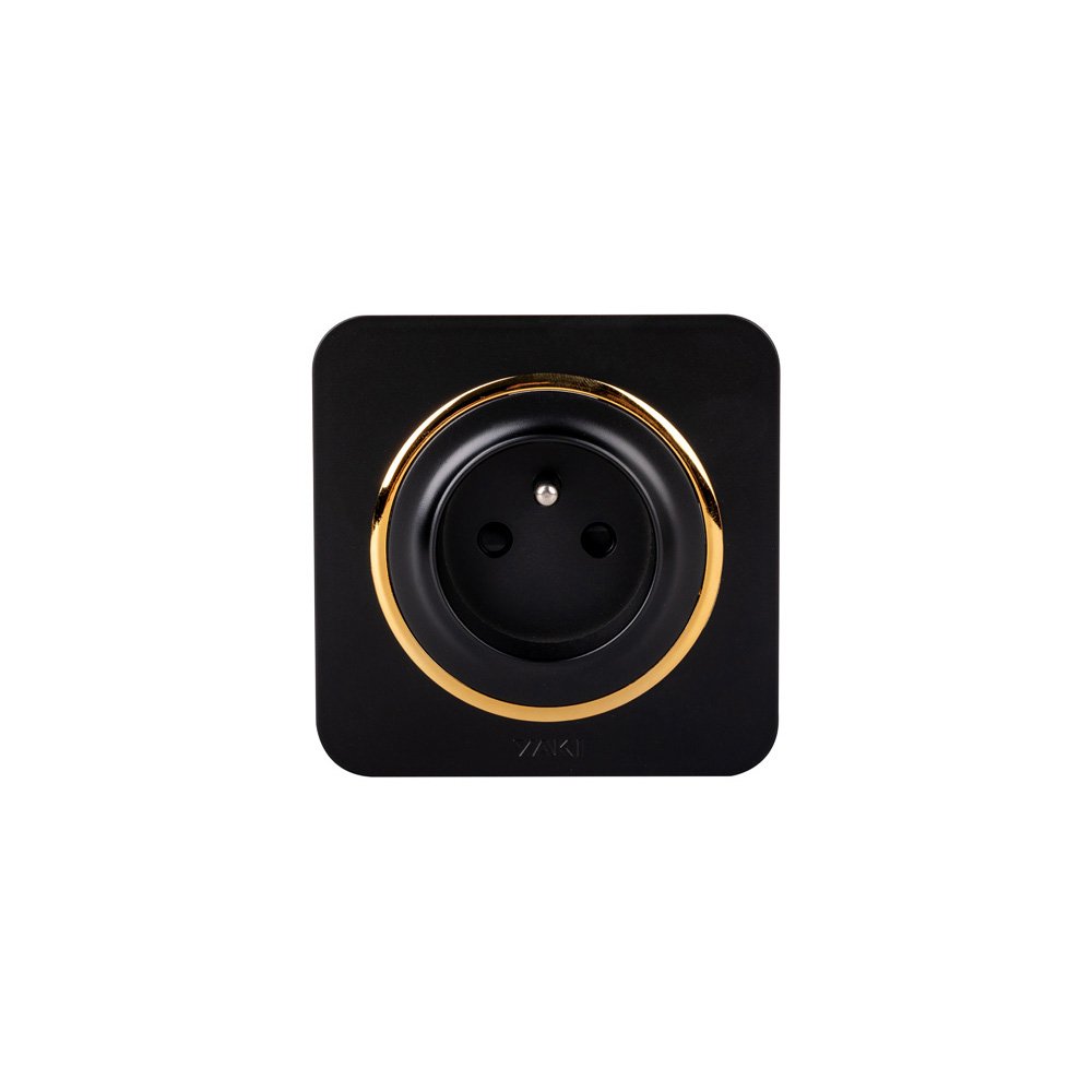 Abuk French Standard Black Wall Switches And Sockets Light Power 13A 15A Single Plug Outlet Electrical Wall Socket For Home