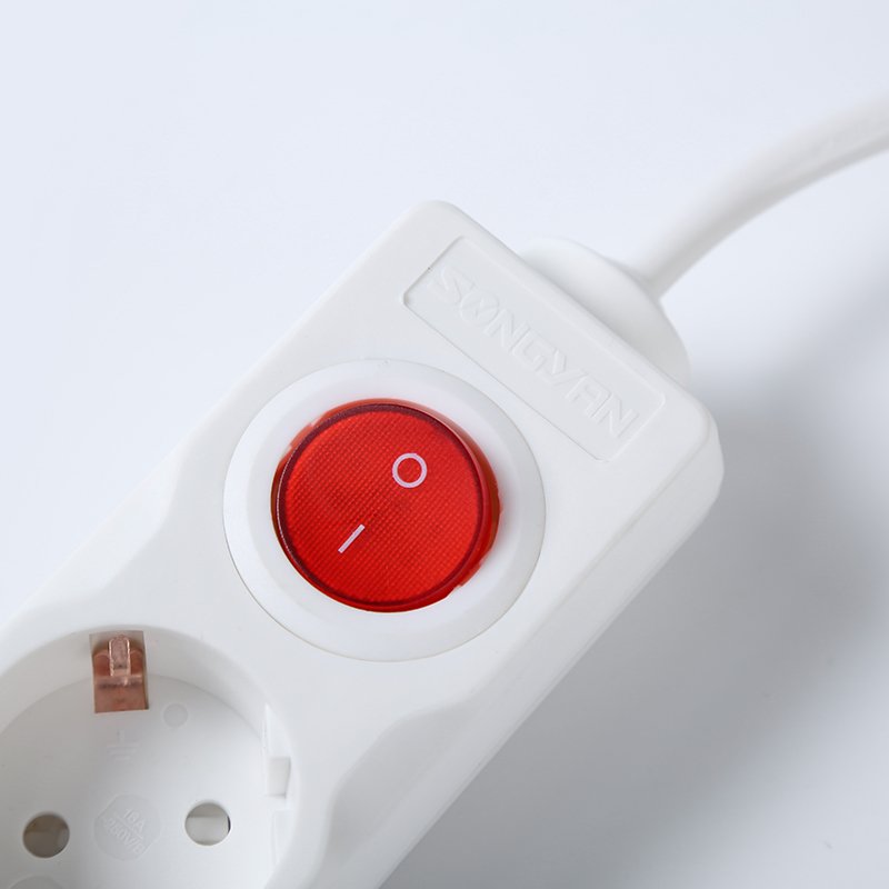 Stock 16A 3500W Europe Germany Socket European Plug 3 Meters Extension Power Strips with 2 USB Type-C