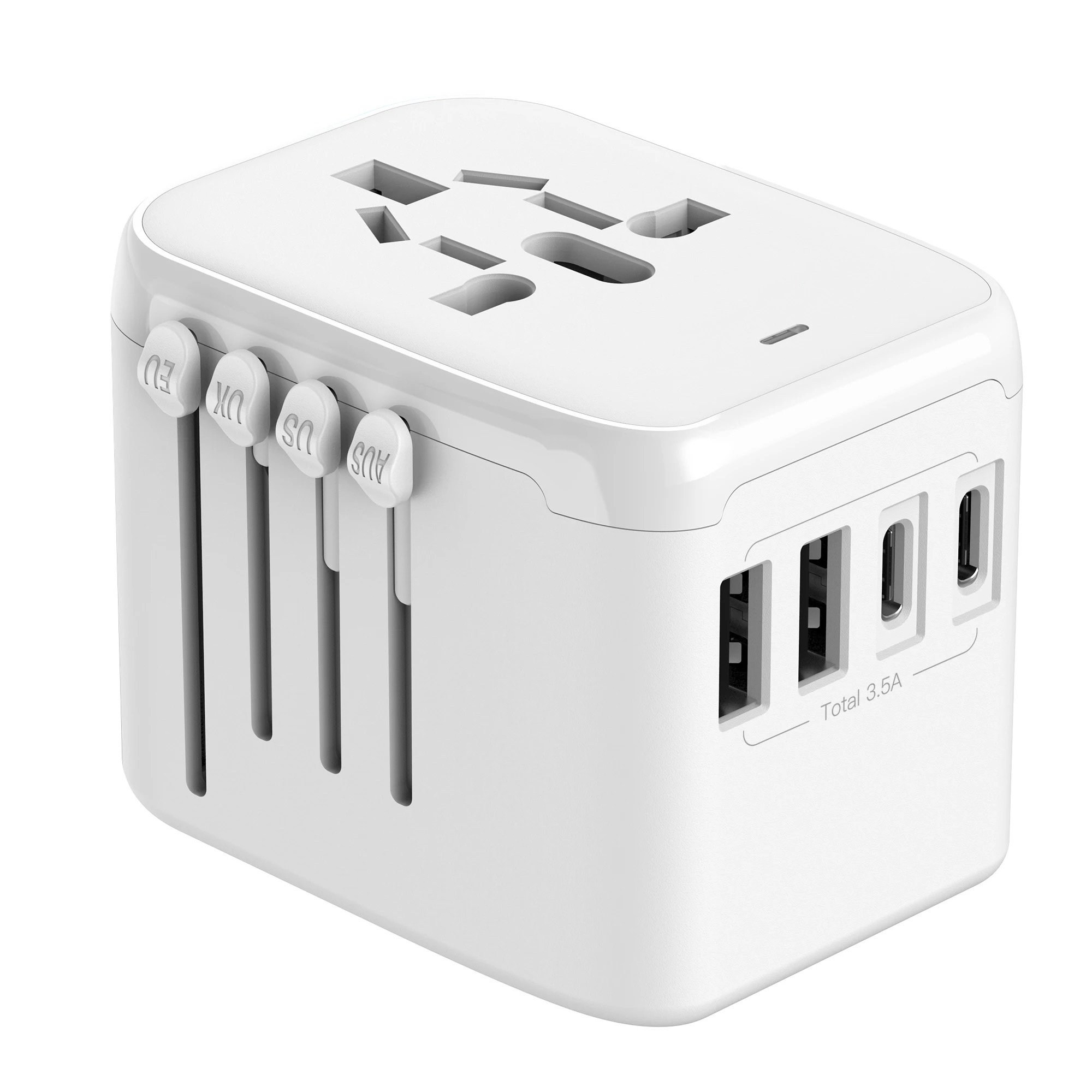 Extension Cord Usb 1500w Pd Wall Power Travel Adaptor Multi Plug Universal Travel Adapter Dual Type-c Travel Adapter
