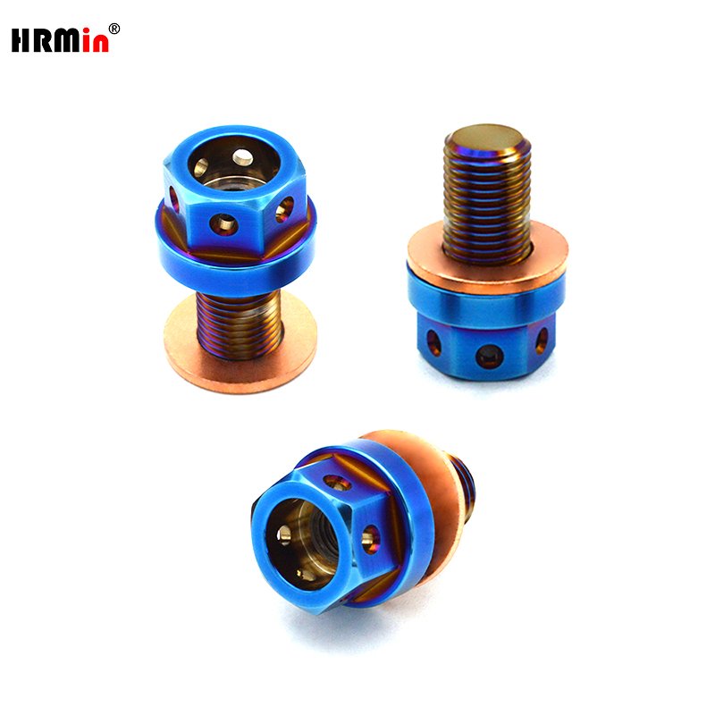 HRMin Light and high strength Gr.5 Titanium Alloy Ti-6Al-4V Auto Engine Oil Drain Plug M18*1.5mm Screw with Magnet