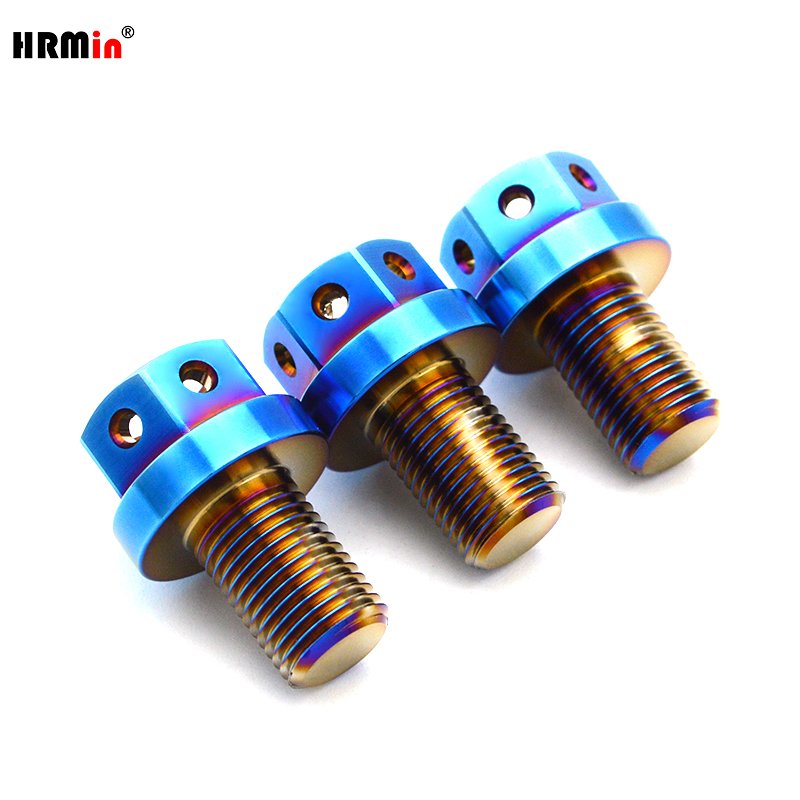 HRMin Light and high strength Gr.5 Titanium Alloy Ti-6Al-4V Auto Engine Oil Drain Plug M18*1.5mm Screw with Magnet