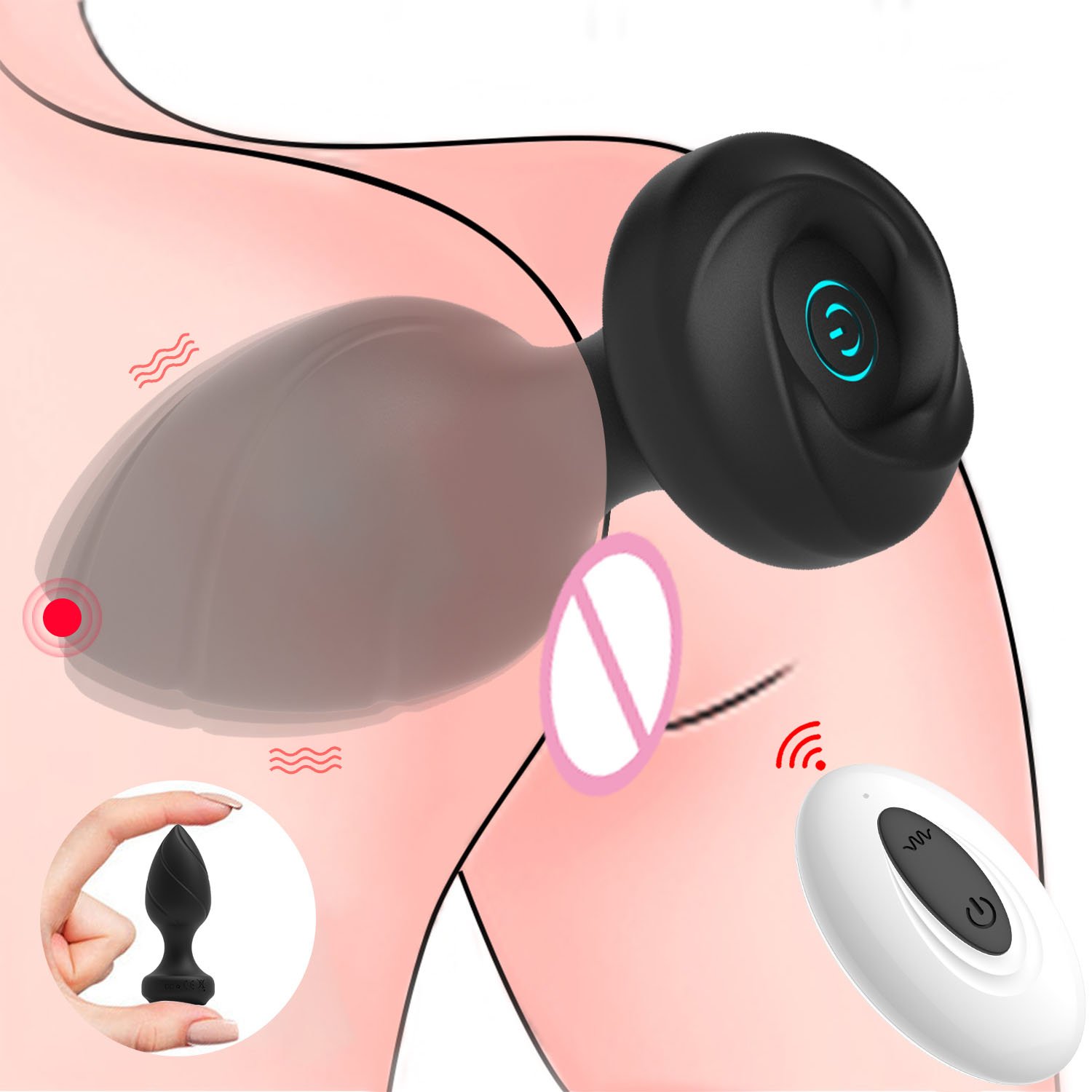 SANICA NEW remote control Anal plug Butt Plug rose shape vibrating anal massage stimulator Sex Toy For Women