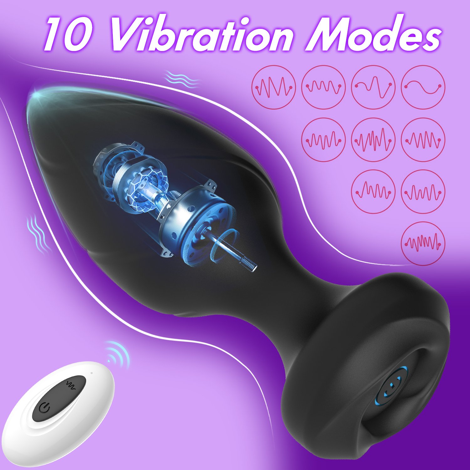 SANICA NEW remote control Anal plug Butt Plug rose shape vibrating anal massage stimulator Sex Toy For Women