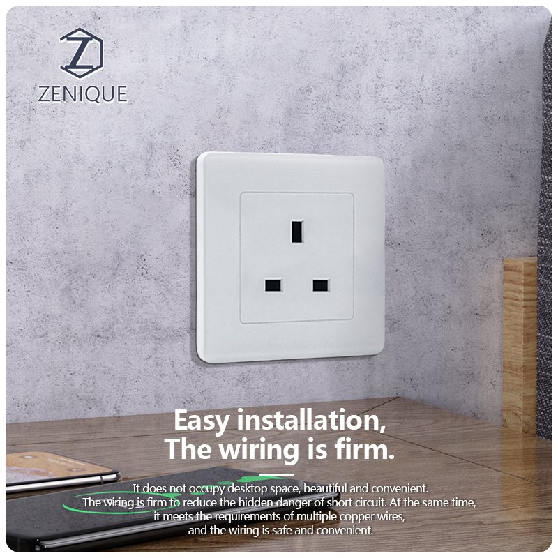 High Quality UK Standard 86*86 MM Power Outlet Electrical Accessories Wall Socket