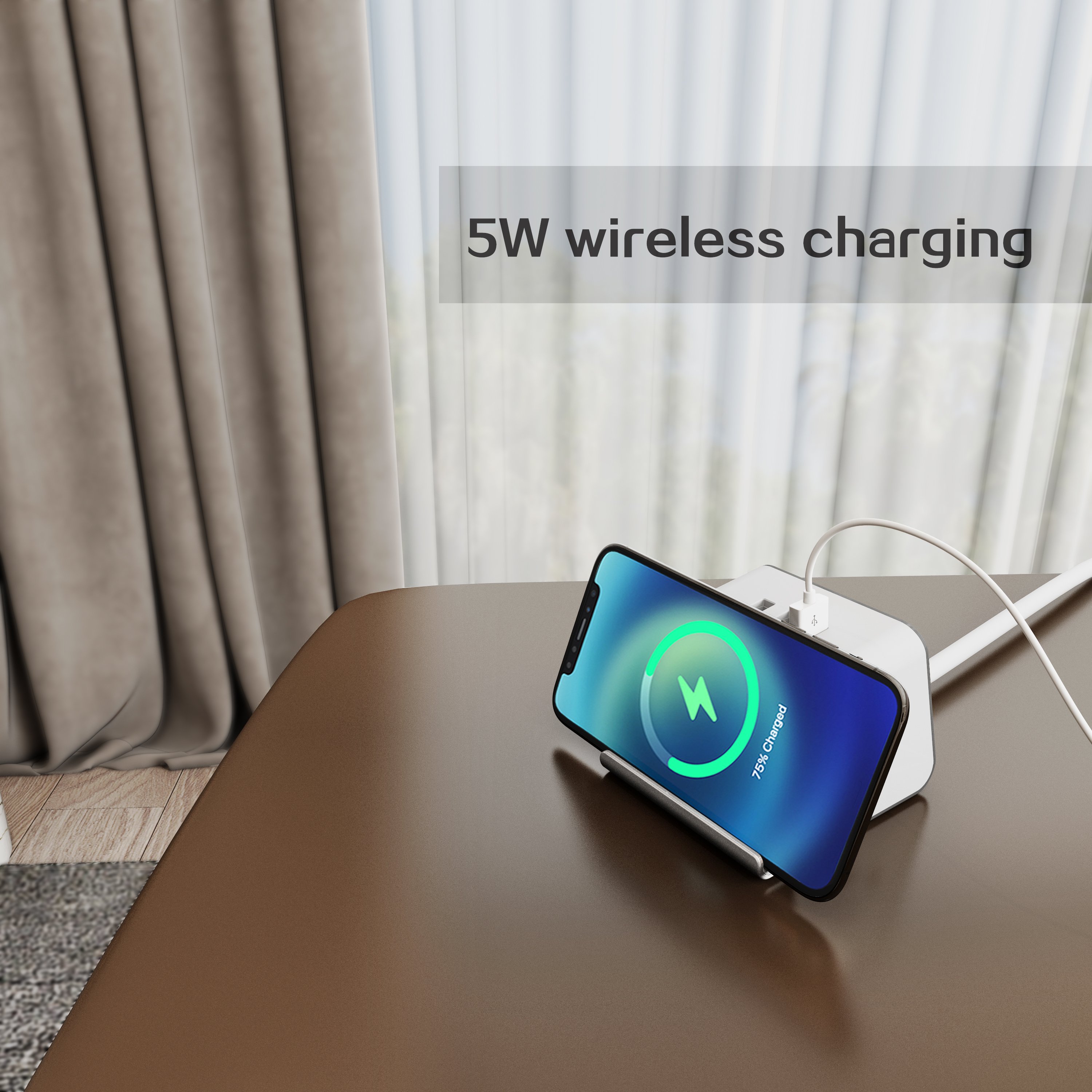 Desktop Cube Use Wireless Charging Station Surge Protector 2 Ac Uk Outlets And Plugs With 3 Usb Slots Power Extension Lead