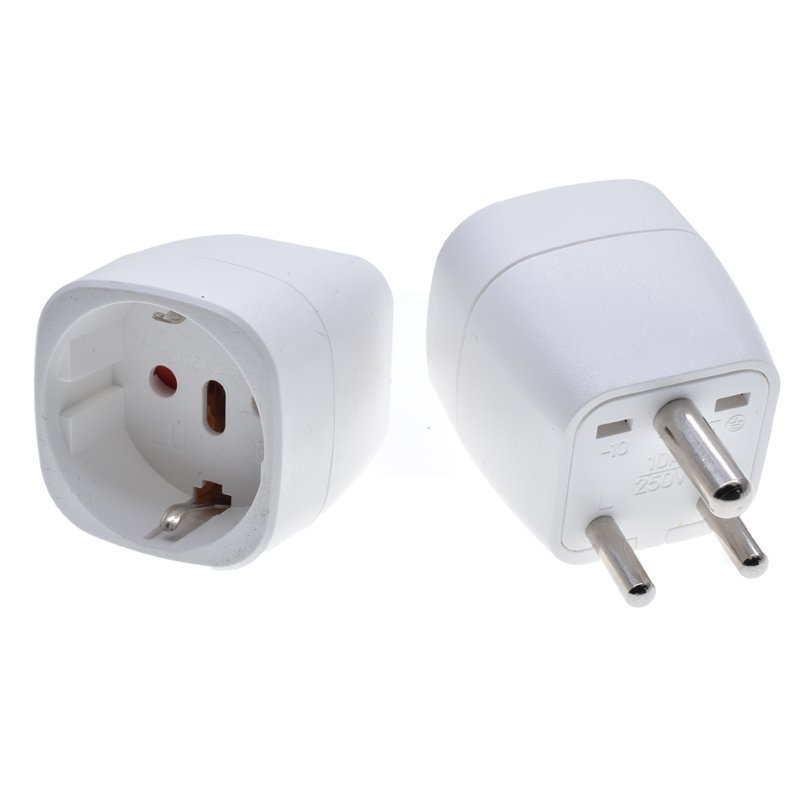 EU to EU Italy plug adapter Schuko Type F Euro Round Pins Socket 2 Pins Converter Adapter