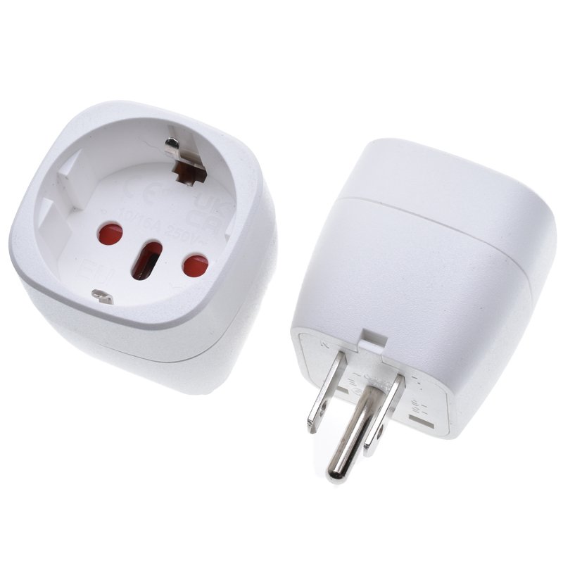 EU to EU Italy plug adapter Schuko Type F Euro Round Pins Socket 2 Pins Converter Adapter