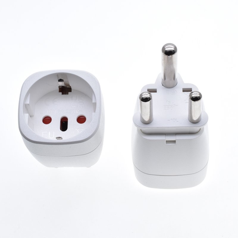 EU to EU Italy plug adapter Schuko Type F Euro Round Pins Socket 2 Pins Converter Adapter