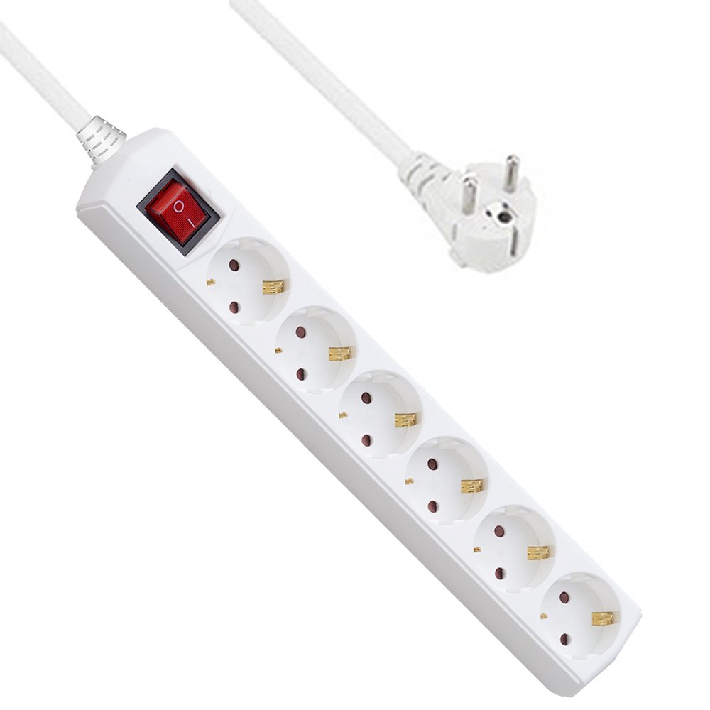 GS Extension board Socket 5 Way With Grounding EU Standard With 1.5/2/3/5 Meters Cable Electrical Power Strip Home Appliance