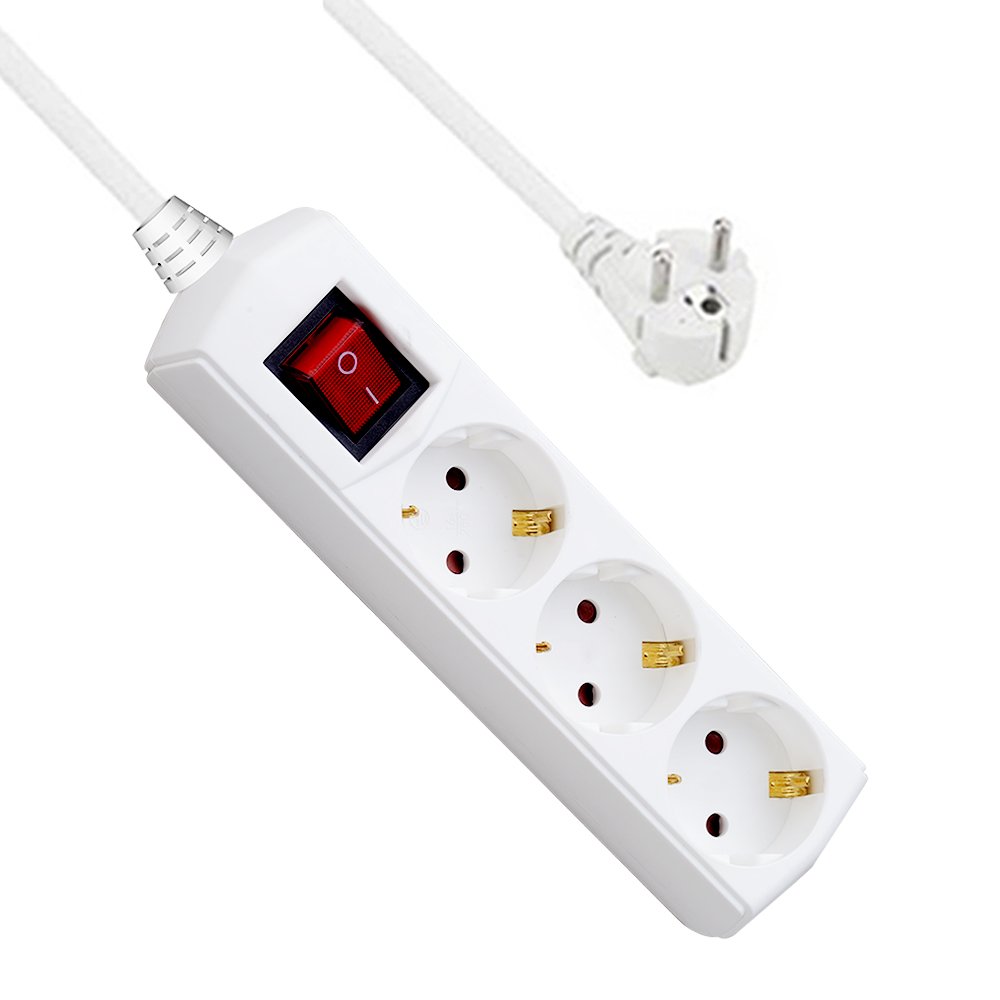GS Extension board Socket 5 Way With Grounding EU Standard With 1.5/2/3/5 Meters Cable Electrical Power Strip Home Appliance