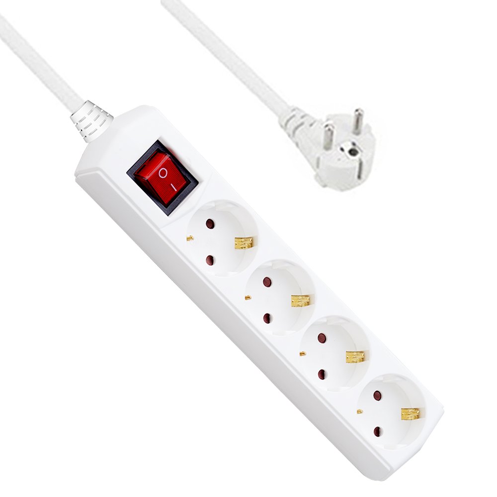 GS Extension board Socket 5 Way With Grounding EU Standard With 1.5/2/3/5 Meters Cable Electrical Power Strip Home Appliance