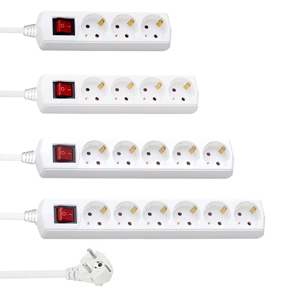 GS Extension board Socket 5 Way With Grounding EU Standard With 1.5/2/3/5 Meters Cable Electrical Power Strip Home Appliance