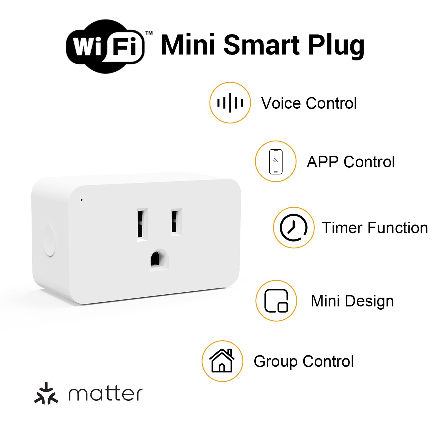 Matter Electrical Automatic Home US Smart Plug Indoor Using Remote Control Compatible Alexa Apple Home Google Home Smart Plug