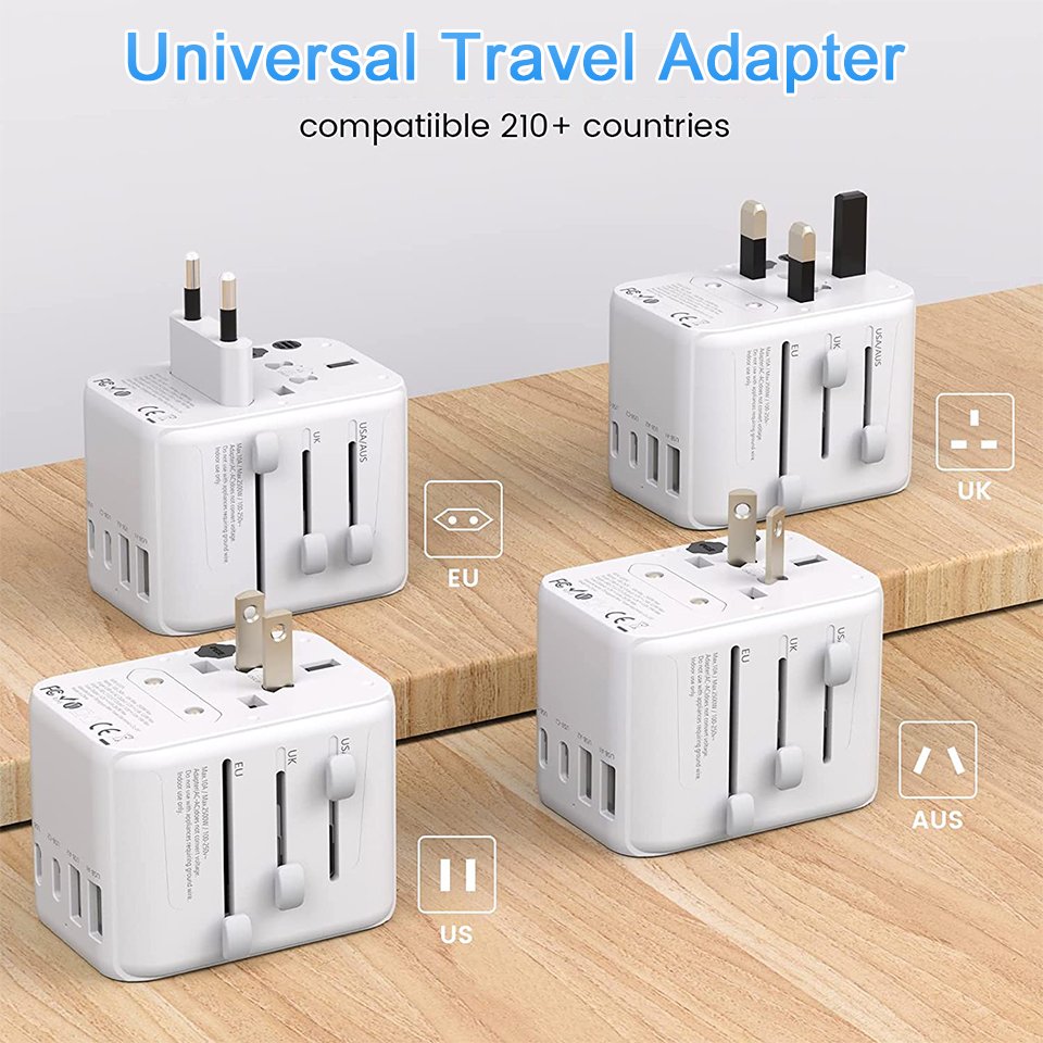 Worldplug universal socket travel adaptor international travel power multi plug adapter with usb and type-c