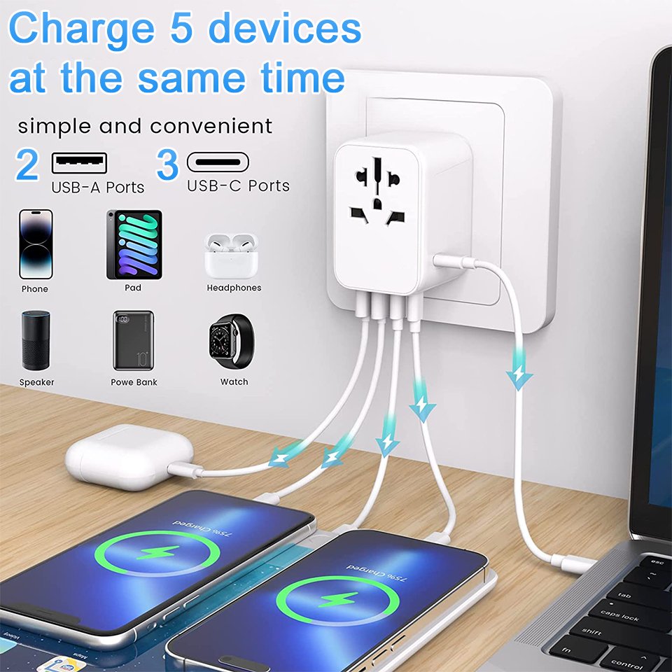 Worldplug universal socket travel adaptor international travel power multi plug adapter with usb and type-c