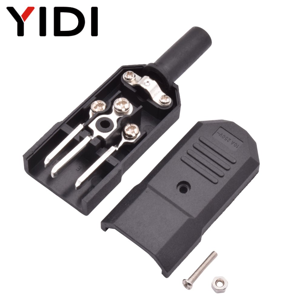 3pin 10A 250VAC AC IEC 320 C13 C14 Male Female Panel Mount AC Inlet Power Cord Adapter Plug and Socket Wiring Connector