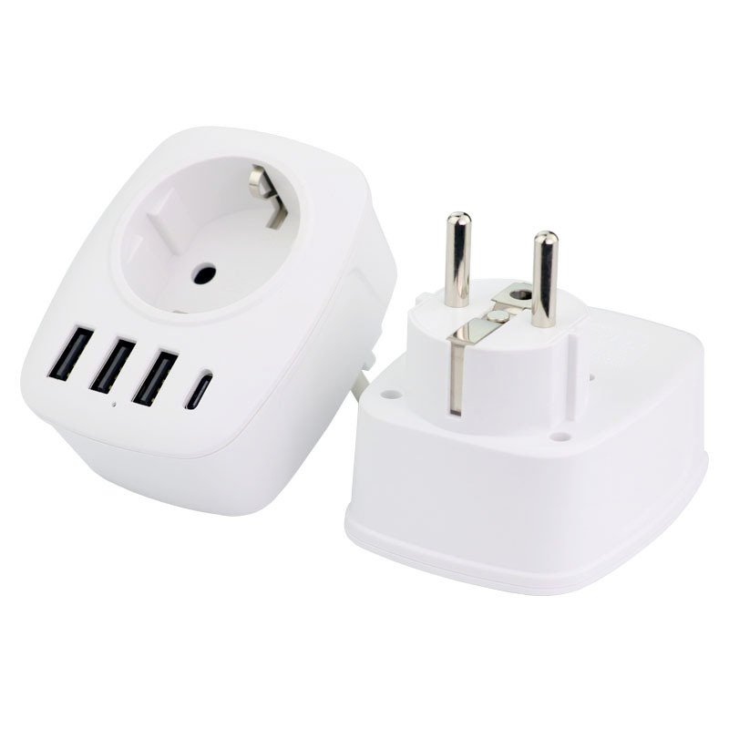 EU Extension USB 16A Socket Adapter 3.4A Type C 3 USB Germany Electrical Travel Adaptor Plug PC Customizable Outlet Power