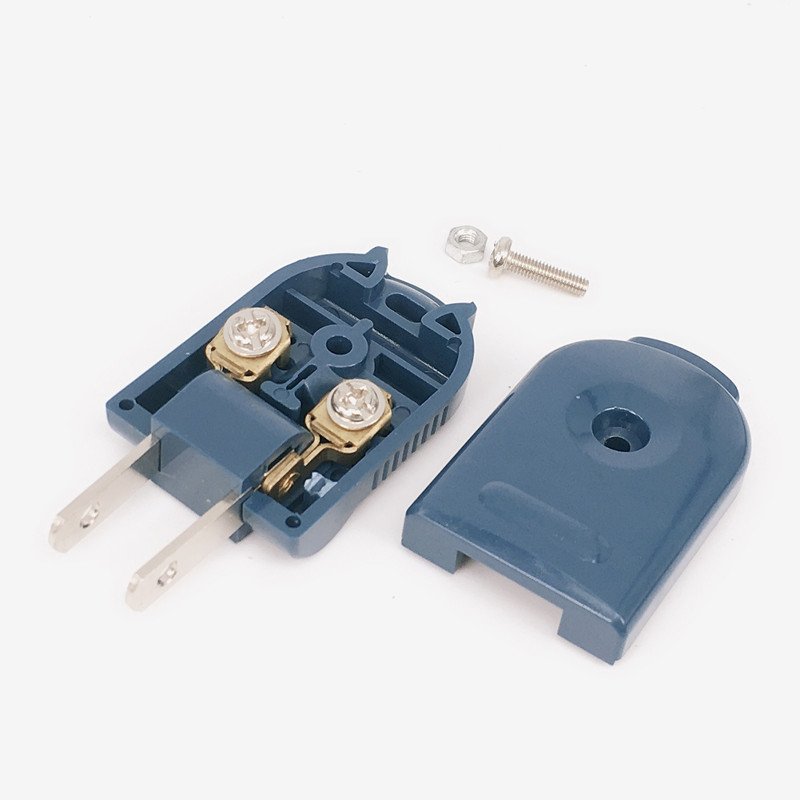 2 flat pin american standard power plug Male Power Electric Plug detachable and assembled plug 10A 250V