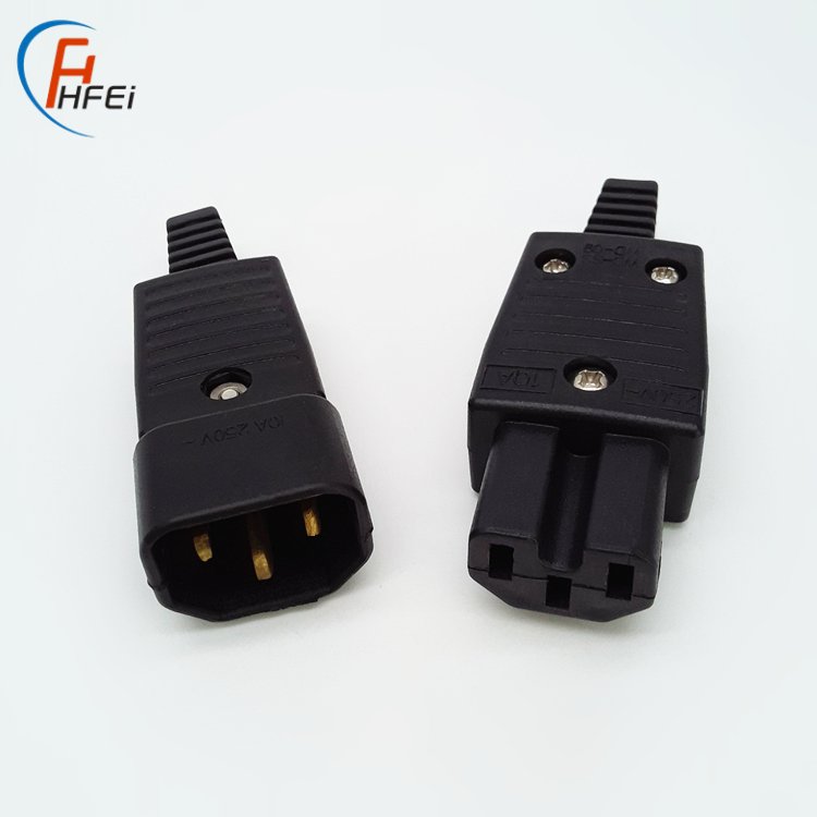 AC socket plug 3 pin cable connector iec c14 male connector iec 320 connector c13 c14 plug