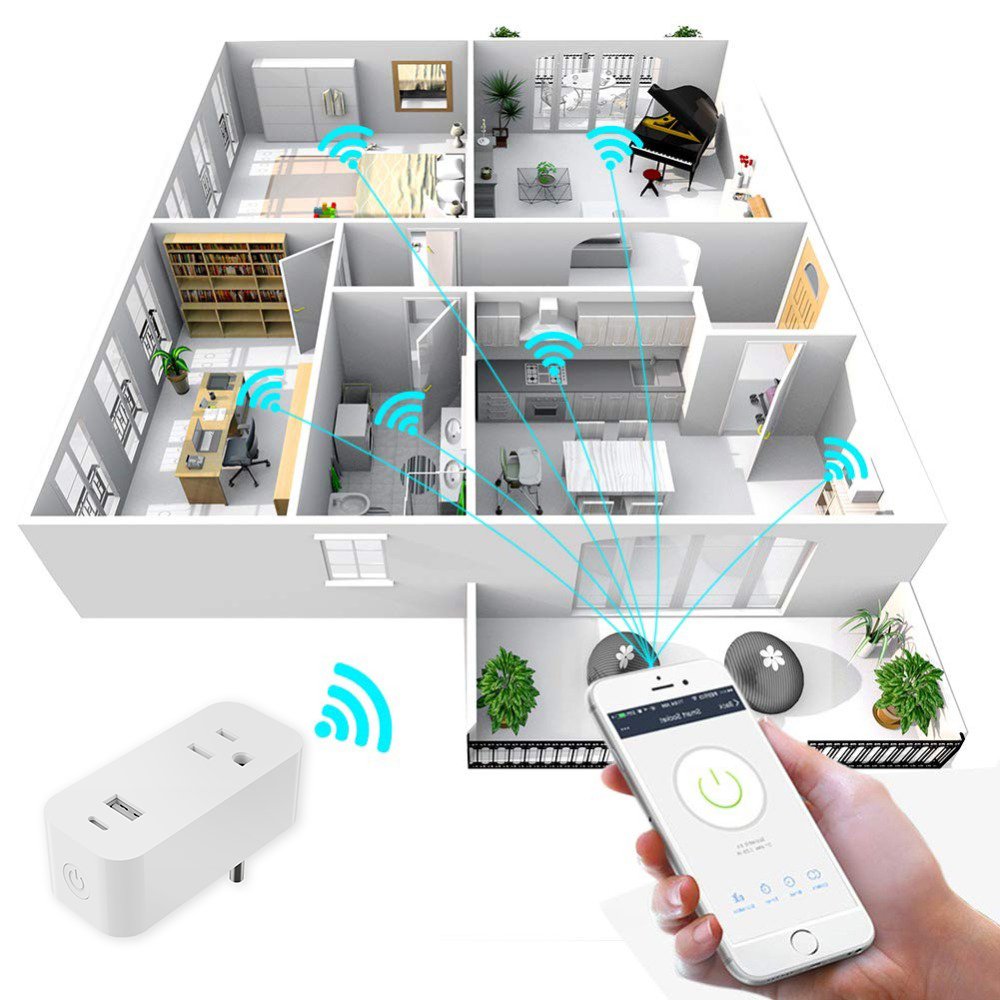 Alexa Tuya Smart Life 2* USB and 1*tpye-c Control OEM Zigbee German Smart Socket