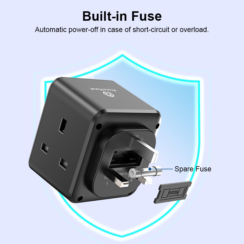 Phone Planet usb to usb c mulity devices plugs sockets CE/UKCA/BS1363 20w PD QC30w wall charger universal travel adapter