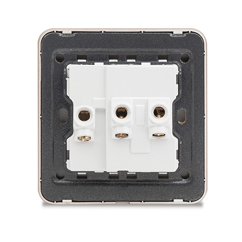 Abuk Ce Certificate 5 pin 16a golden plug and socket 1gang 1 way electrical power switch socket with neon
