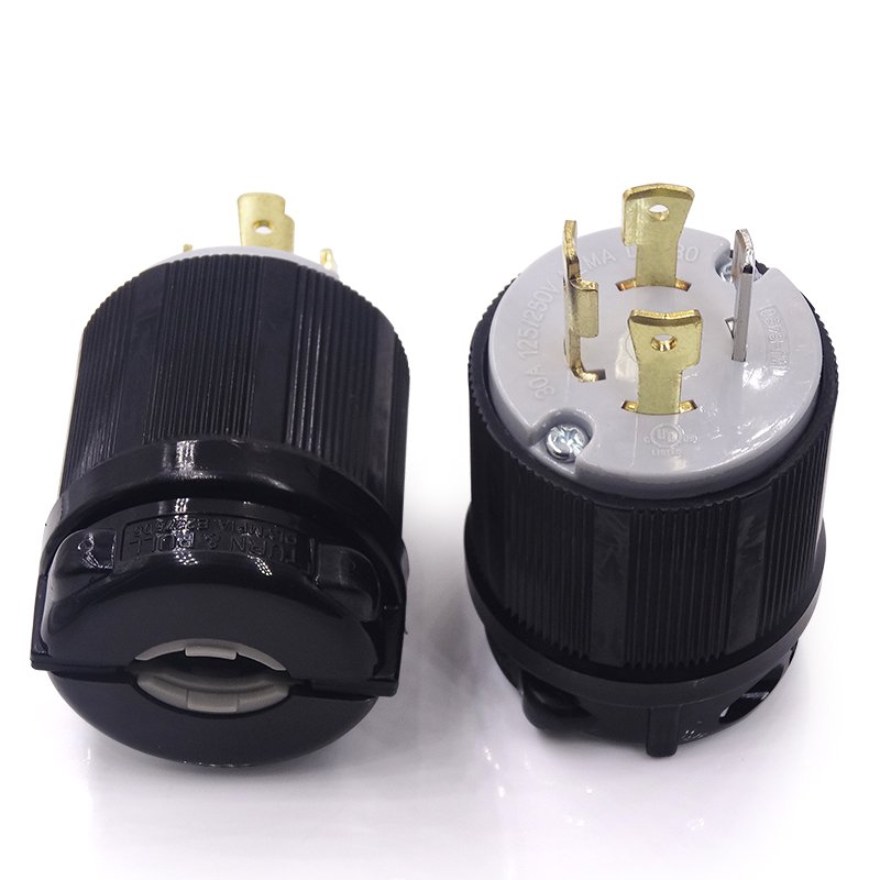 NEMA L14-30P Generator Plug, 30 Amp 4-Prong Industrial Grade Locking Male Plug