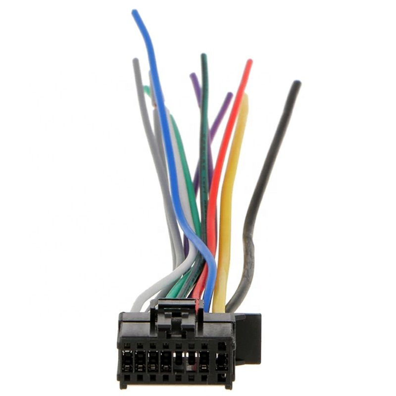 OEM Long 16 Pin black plug Auto Radio Line Connector Replacement Wiring Harness