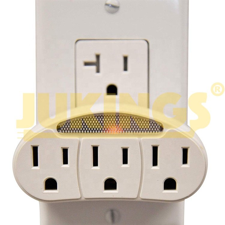 CETL Approved 3 Grounded Multi Outlet Adaptor Wall Plug Outdoor Appliance Outlet Extender Using with Nightlight for Indoor 15