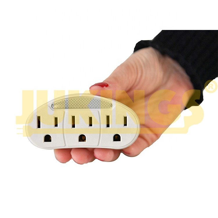 CETL Approved 3 Grounded Multi Outlet Adaptor Wall Plug Outdoor Appliance Outlet Extender Using with Nightlight for Indoor 15