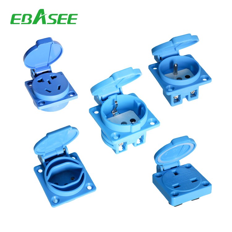 Electric single three phase 3pin 4pin 5pin 10a 13a 63a 125a 40a 16a 32a industrial plug socket