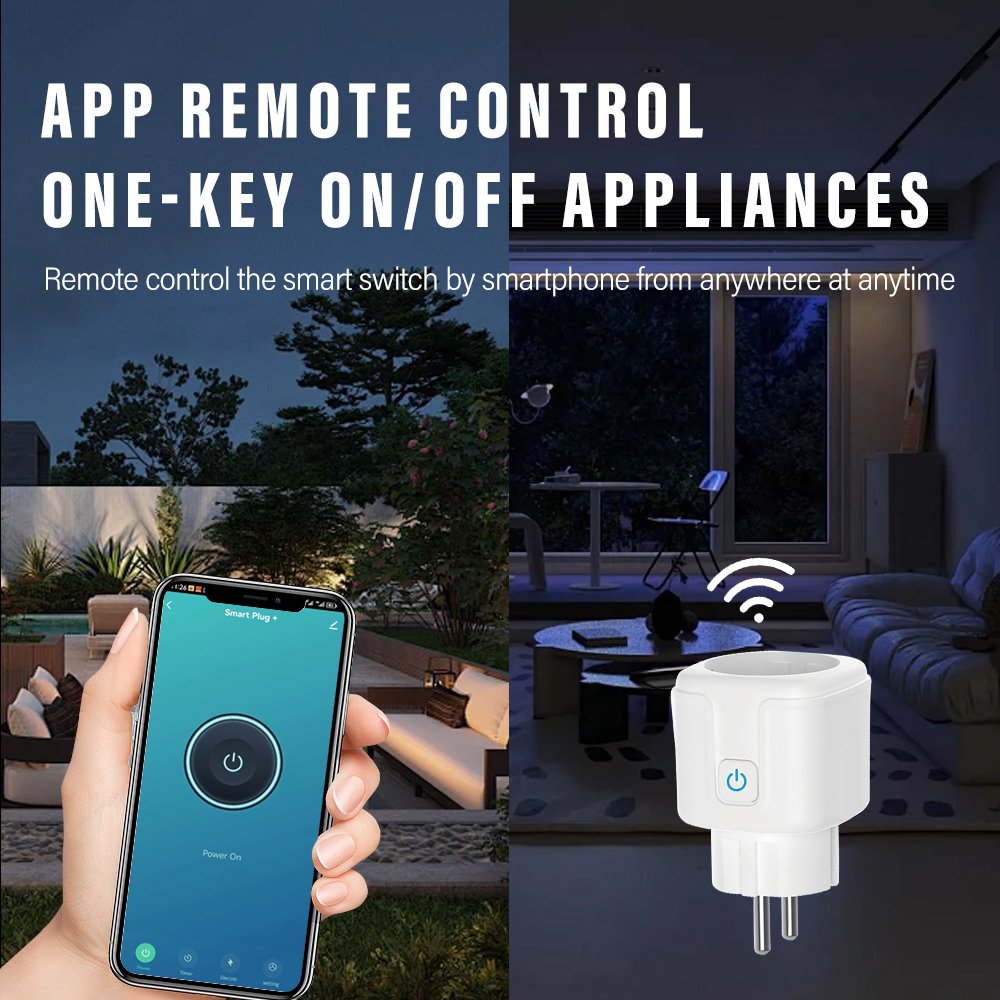 Tuya WiFi Smart Plug 16A EU Smart Socket With Power Monitor Timing Smart Life Work With Alexa Google Home Yandex Voice Control