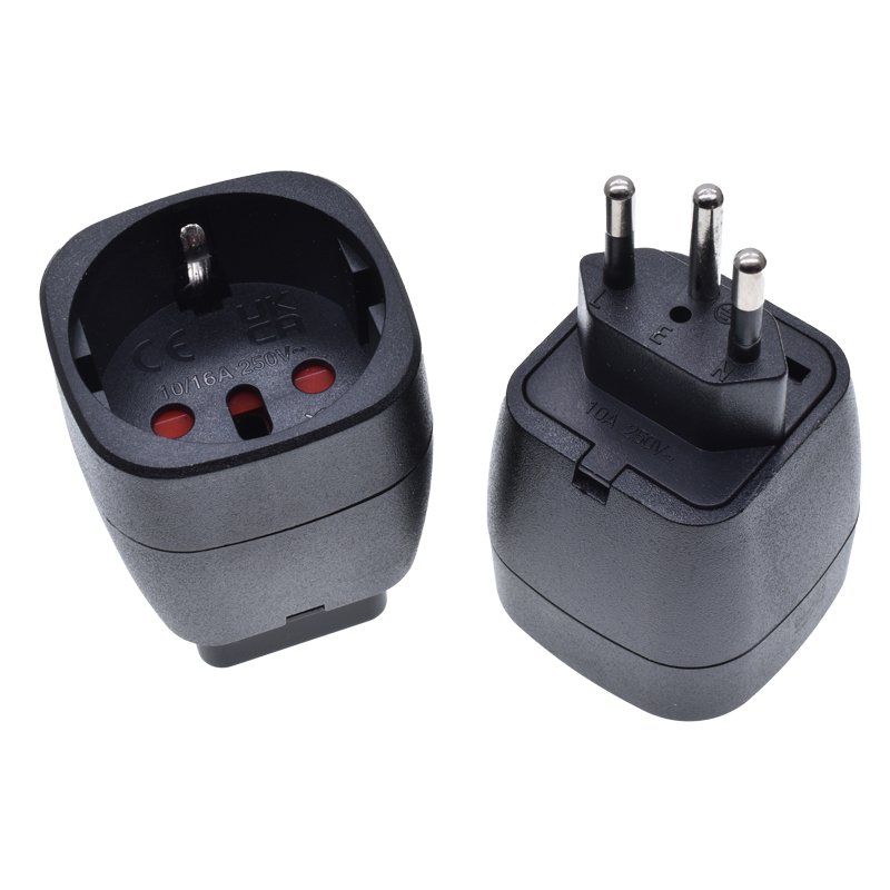 Swiss conversion plug European standard Brazilian Italian to Swiss travel plug 10A 250V EU-11A-1