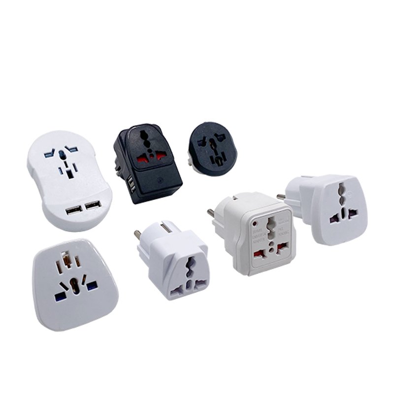 Adaptor Universal Travel with Logo Custom Black All In One Universal Travel Adaptor Universal Travel Plug Adapter