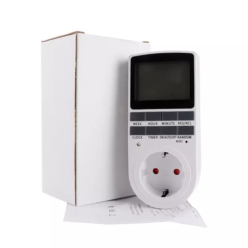 EU Plug Kitchen Timer Outlet 230V 7 Day 12/24 Hour Programmable Timing Socket